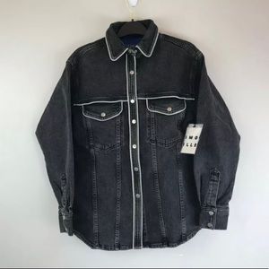 Women's Simon Miller Western Inspired Denim Shirt Size-M Color- Black